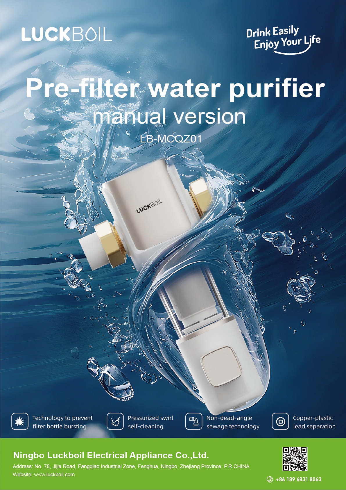 Pre-fiter water purifiermanual version