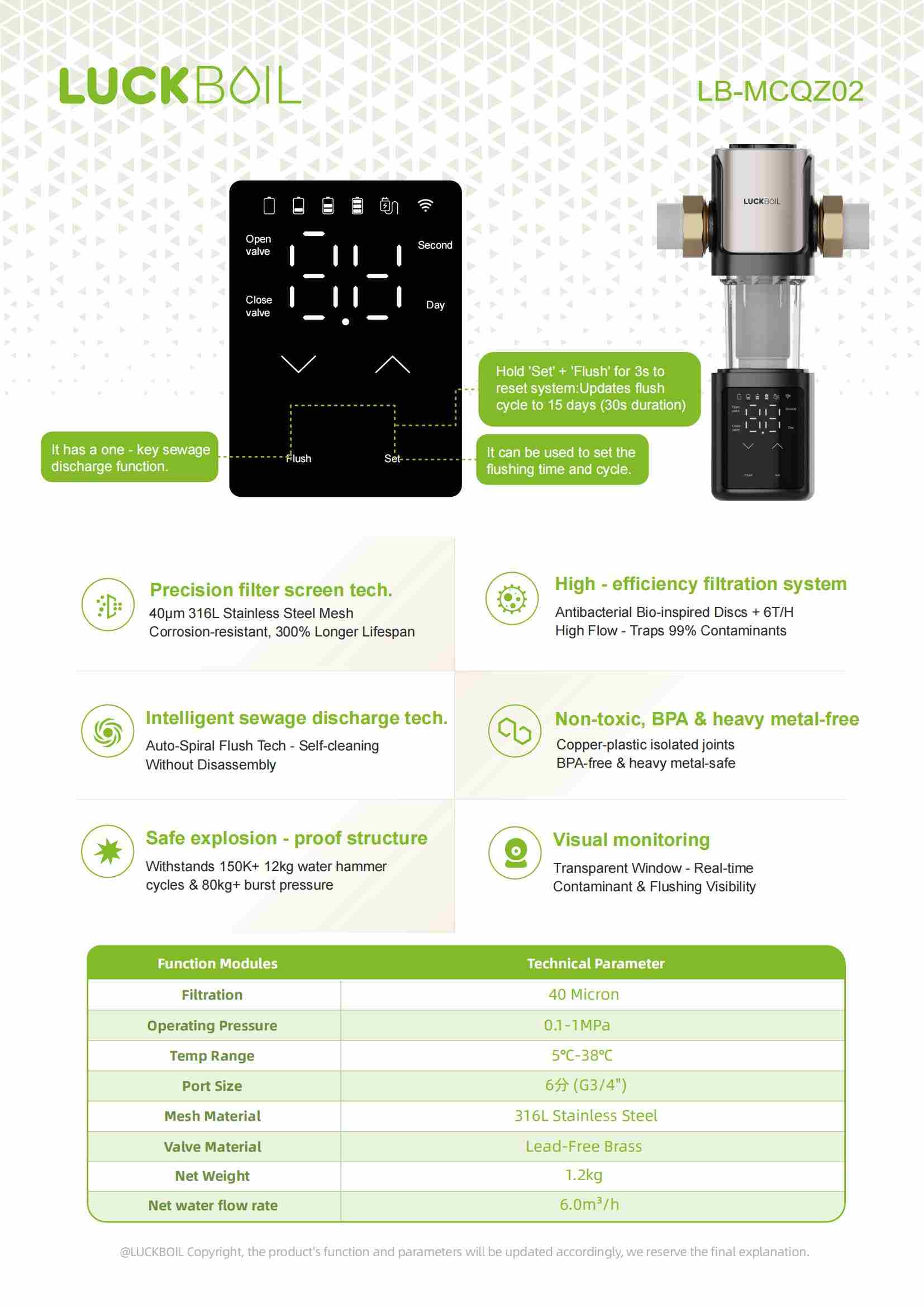 Pre-filter water purifier automatic model