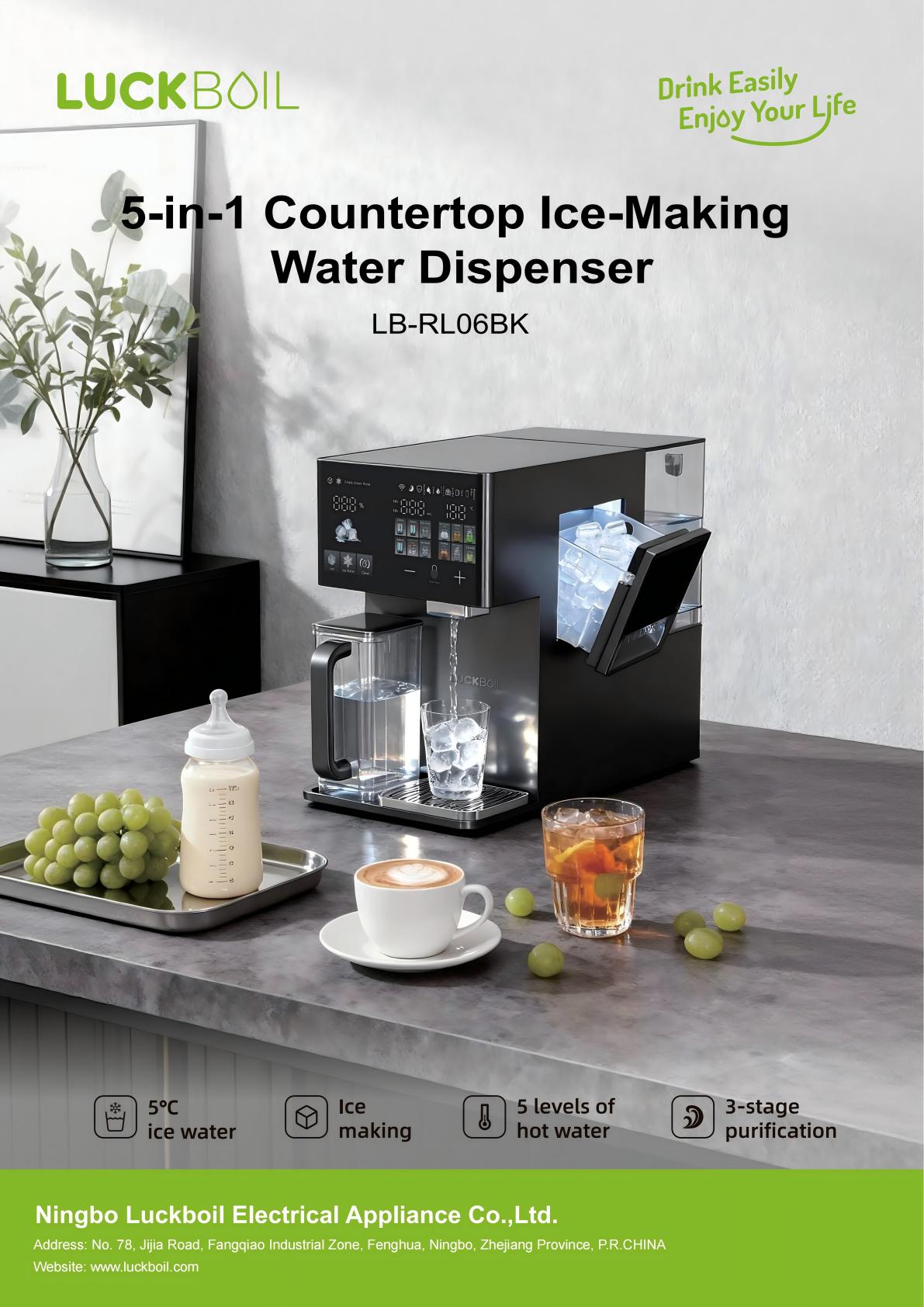 5-in-1 Countertop Ice-Making Water Dispenser