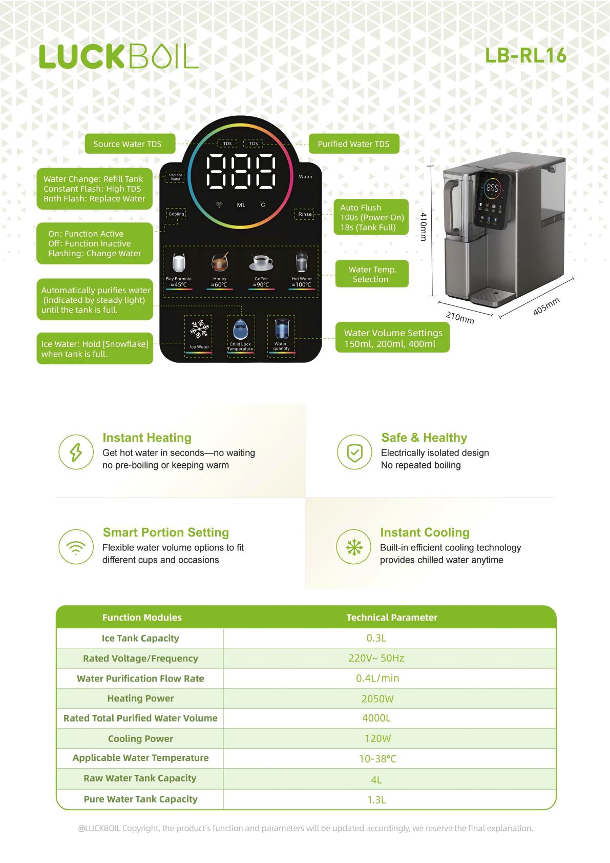 RO Water Dispenser with Hot and Cold function
